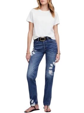 MADEWELL THE DEAN EASY STRAIGHT SUNFLOWER BLEACHED JEANS WOMEN'S SIZE 28 6